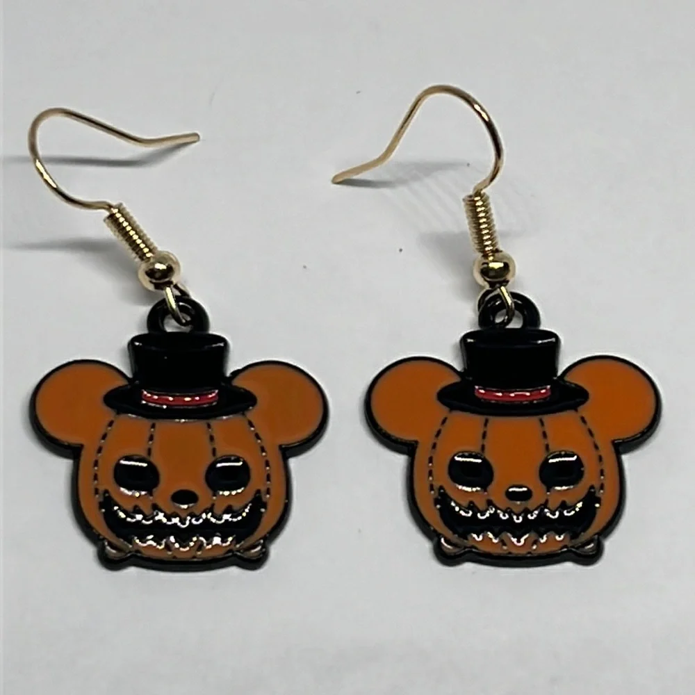 Earrings Pumpkin‎ Goth Gothic Halloween